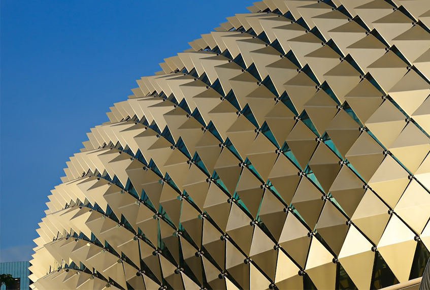 The Esplanade dome against a blue sky