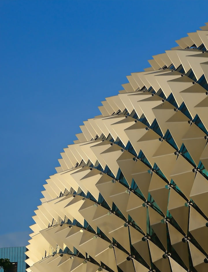 The Esplanade dome against a blue sky